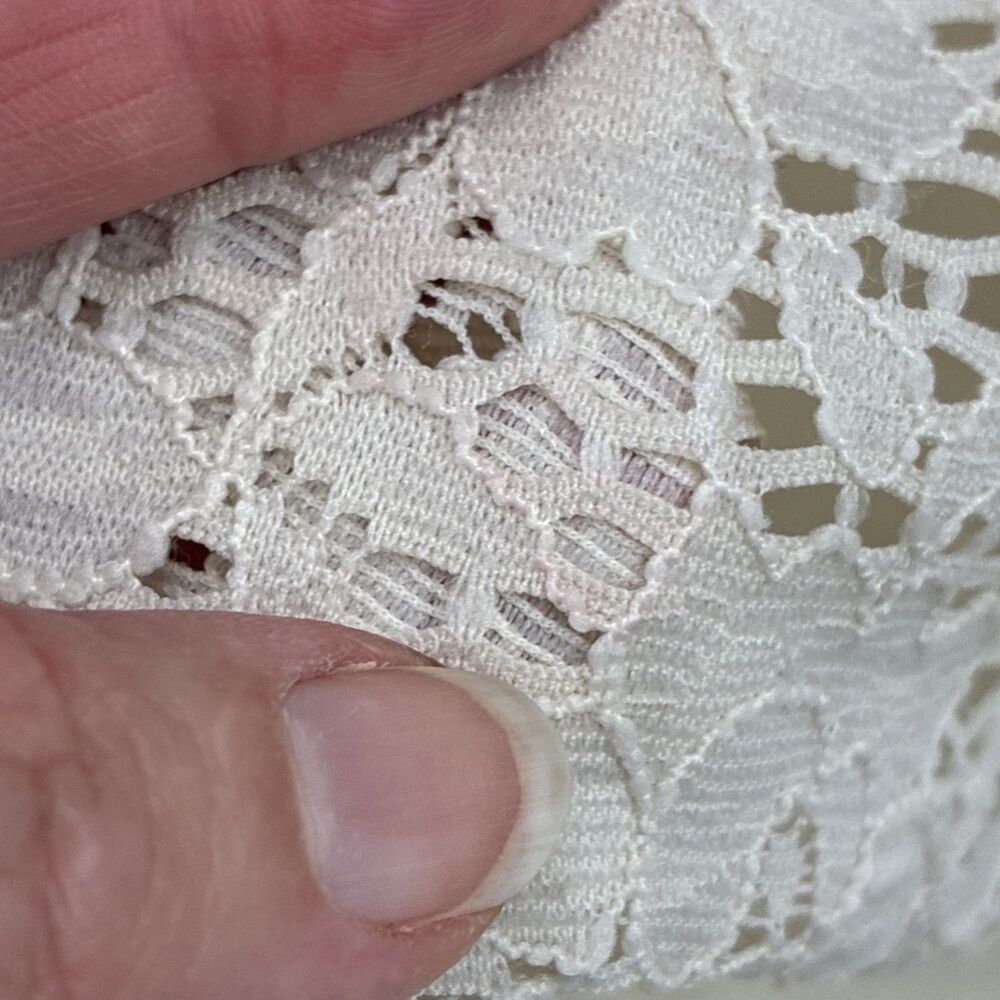 Y2K Bongo Ivory Lace Mini Skirt Large Fairy Cottage Coquette Romantic Whimsigoth - Picture 7 of 10